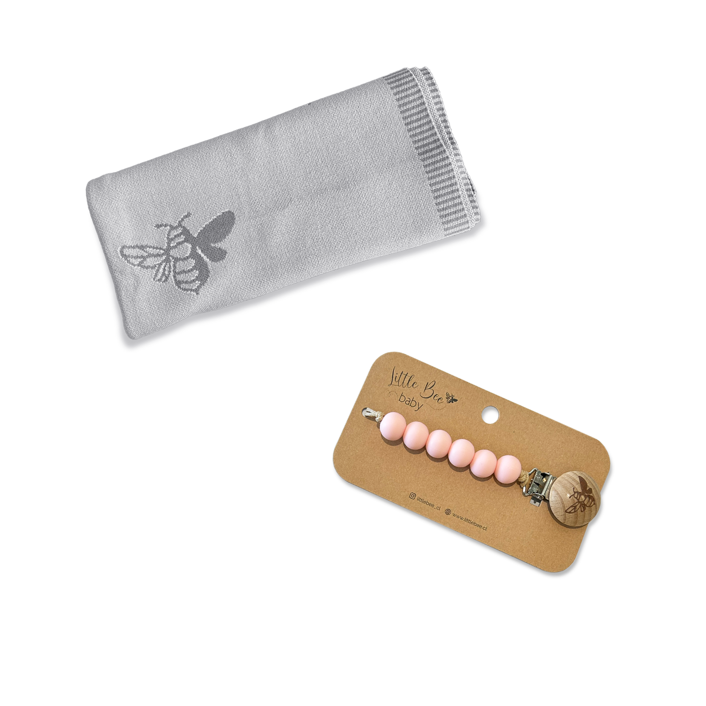 PACK Manta Tejida + Porta Chupetes