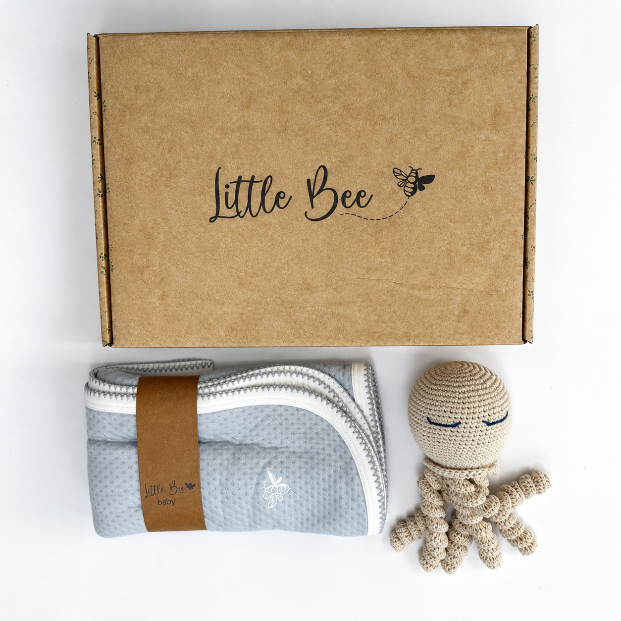Set Manta Winter Grey + Pulpo Crochet Beige