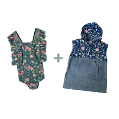 Pack Beach: Poncho + Traje de baño kids niña/ niño