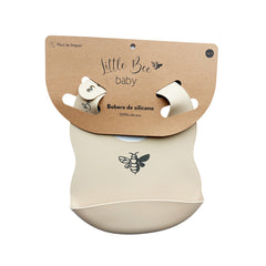 Babero Silicona Beige