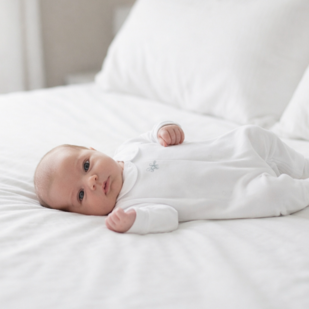 Pijama Baby Boy White Bee- Algodón Pima