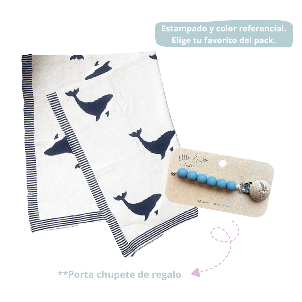 Pack Manta Tejida + Portachupetes