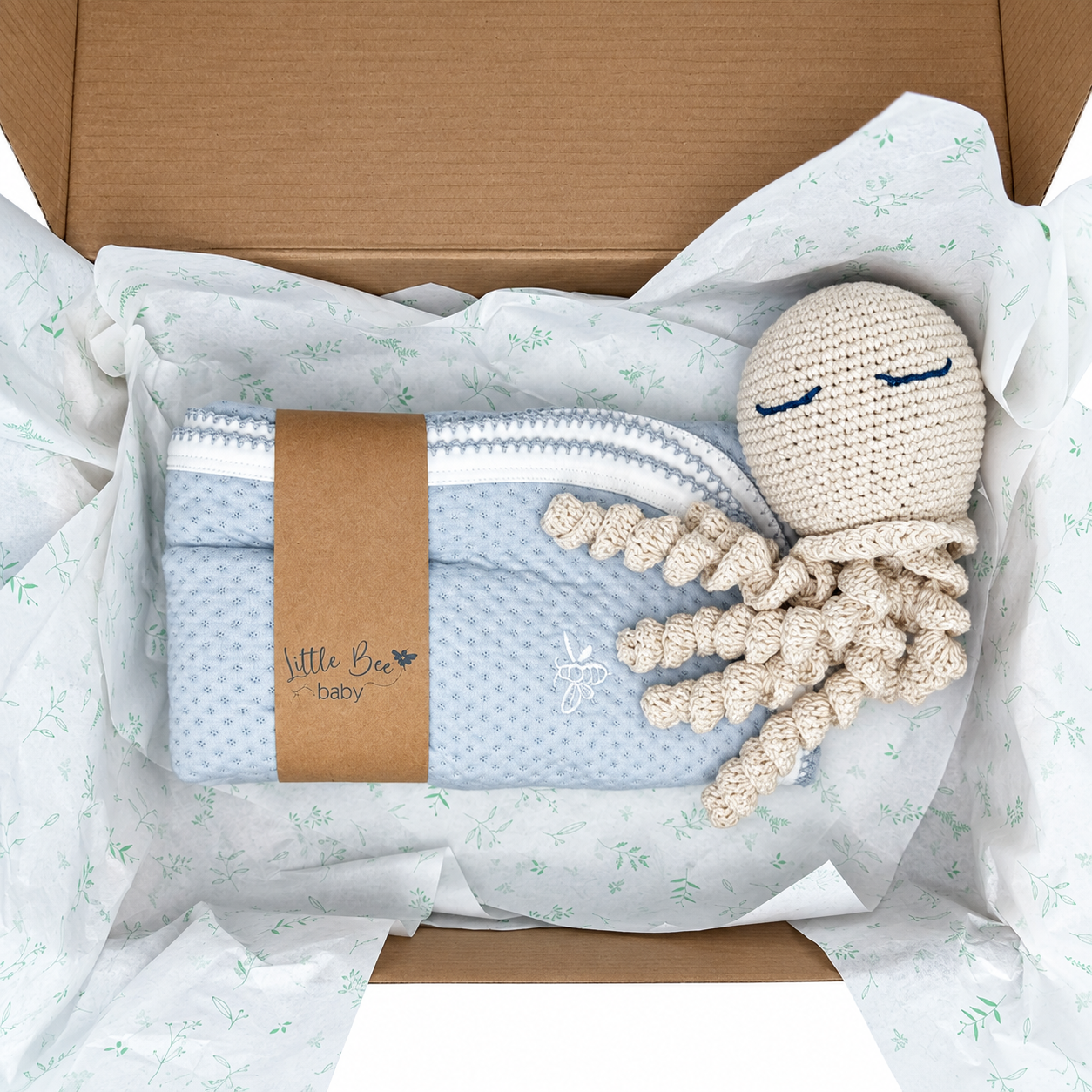 Set Manta Winter Grey + Pulpo Crochet Beige
