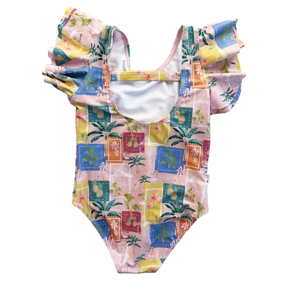 Traje de Baño Niña Espalda Pineapple