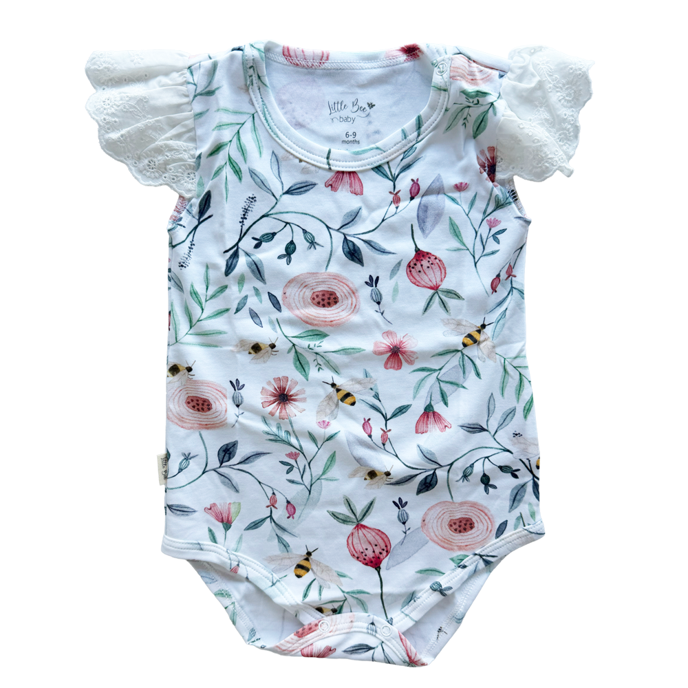 Body Manga Corta Peonies