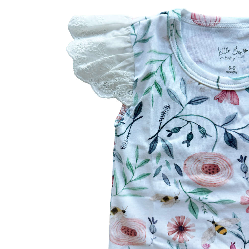 Body Manga Corta Peonies