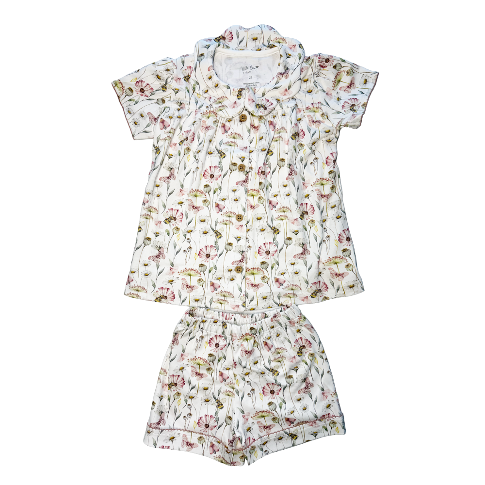 Pijama Botones Corto Butterflies- Algodón Pima