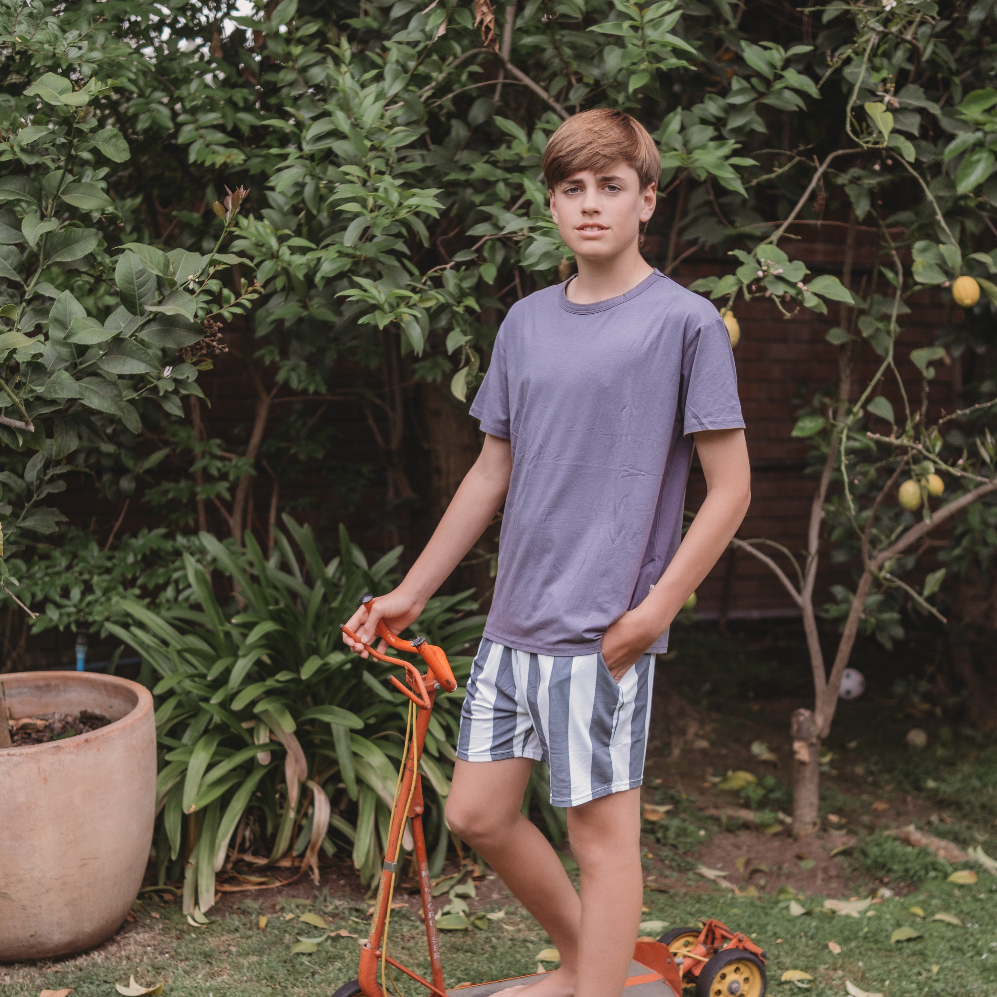 Pijama Corto Teens Niño Stripes