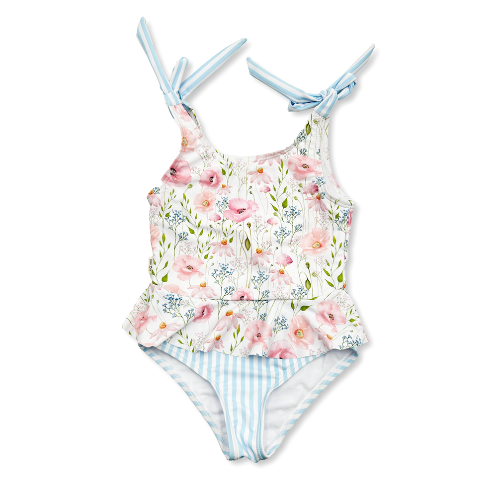 Traje de Baño Niña Peplum Wildflowers