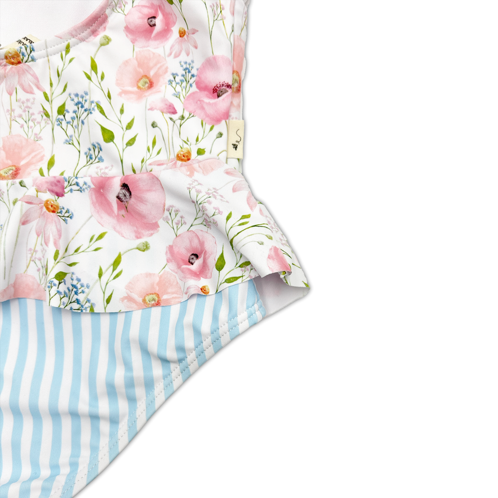Traje de Baño Niña Peplum Wildflowers