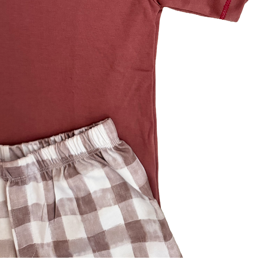 Pijama Corto Xmas Vichy - Algodón Pima