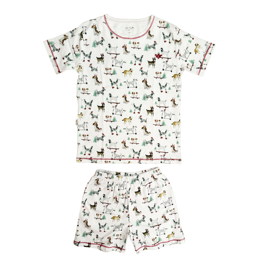 Pijama Corto Xmas Dogs - Algodón Pima