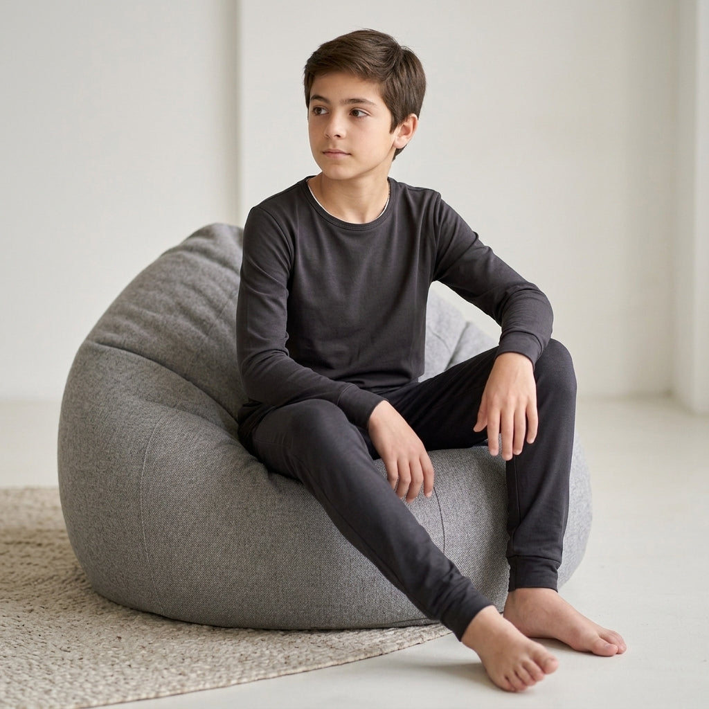 Pijama Largo Teens Grey Check